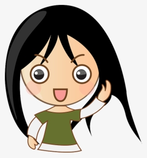 Cute, Girl, Smile, Woman, Anime, Comic, Waving - Asian Girl Clipart Png