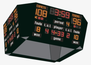 4 Sided Basketball Scoreboard Amp Led Digital Display - Basketball Arena Scoreboard Png