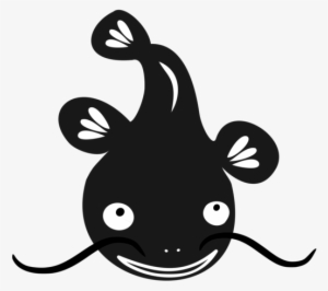 Blue Catfish Cartoon Drawing Silhouette - Catfish Cartoon