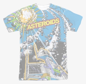 Asteroids Sublimation T-shirt - Trevco Atari Asteroids All Over Space Ship Big Boys