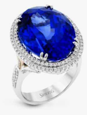 Remarkable Tanzanite Fashion Ring - Simon G. 18k White Gold Large Oval Tanzanite Diamond
