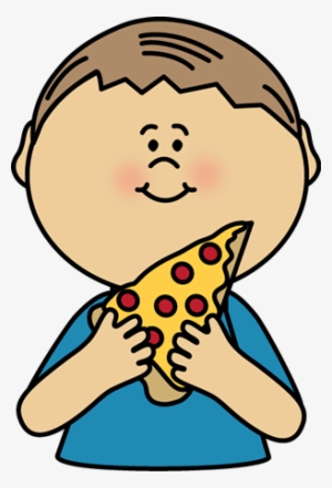 Kid Eating Pizza - Eating Clipart