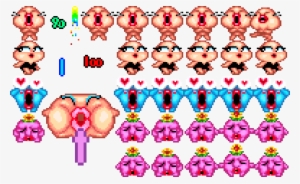 The Blue Fellows Are Horrified, Yet In Love - Space Invaders 95 Sprites