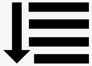 Four Horizontal Lines With Down Arrow Vector - Emoticon Horizontal Black Lines