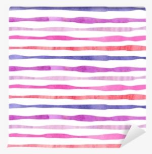 Watercolor Horizontal Stripes Seamless Pattern - Carmine