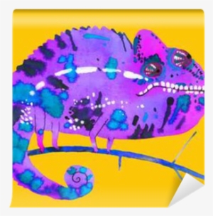 Watercolor Chameleon, Hand Painted Draw Wall Mural - Watercolor Painting