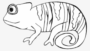 Cameleon Clipart Desert Animal - Black And White Chameleon