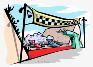 Finish Line At Raceway Royalty Free Vector Clip Art - Finish Line Clip Art