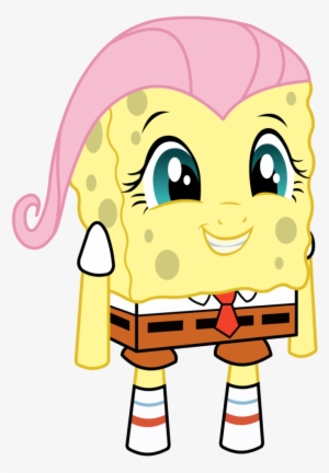 Artist Needed, Fluttershy, My Waifus Have Fused, Safe, - Spongebob Patrick And Garry