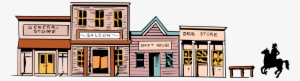 Banner Black And White Library Old West Image Illustration - Old West Town Vector
