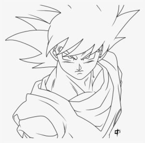 Son Goku At Getdrawings - Goku Lineart Png