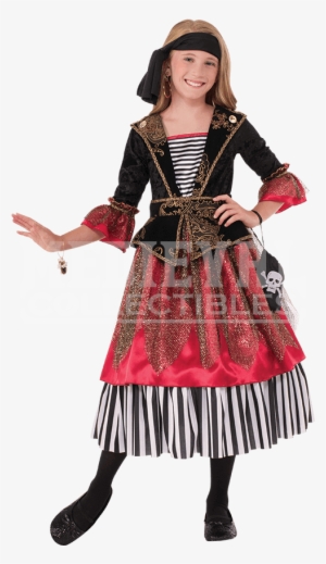 Girls Crimson Caribbean Pirate Costume