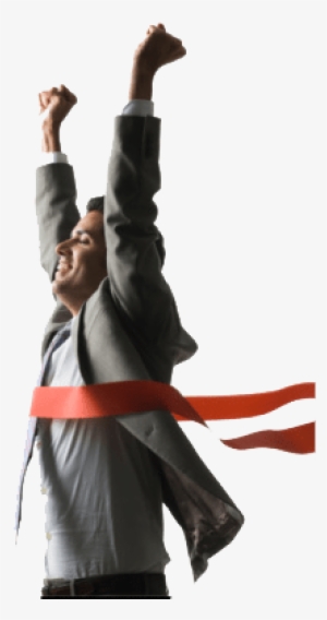 Businessman Crossing The Finish Line - Crossing Finish Line Png