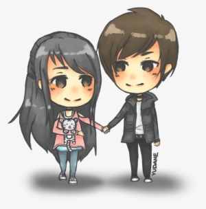 Anime Love Couple Png Image - Pareja Chibi Anime