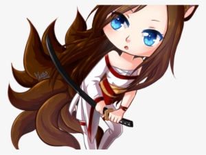 Cute Anime Fox Girl Cute Nine Tailed Fox Girl - Chibi