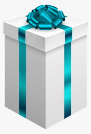 Gift Box With Blue Bow Png Clipart - Blue Transparent Gift Box