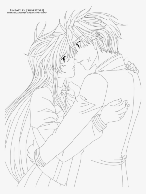 Anime Couple Coloring Page - Coloring Sheet Anime Couple
