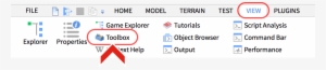 Toggle Toolbox V - Explorer Tab Button Roblox