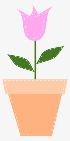March, Flower, Pink, Spring, Gift, Pot, Easter, Tulip - Pink Flower Pot Clipart