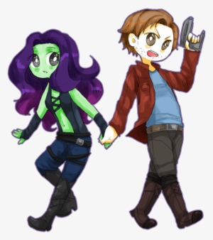 Picture Free Stock Starlord Drawing Cartoon - Peter Quill And Gamora Fanart