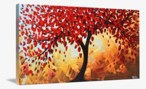 "red Twilight Red Abstract Tree" By Christine Krainock - Imagekind 'red Twilight' Framed Painting Print, Orange
