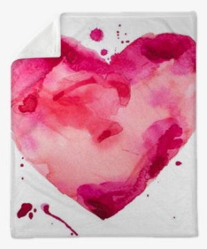 Love, Relationship, Art, Painting Plush Blanket • Pixers® - Watercolor Pink Heart Png