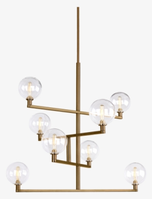 Gambit Chandelier Clear Aged Brass 2700k 90 Cri T6 - Gambit Tech Lighting