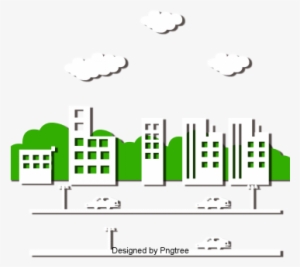 Beautiful Cartoon Lovely Flat Hand Painted City Building - Building