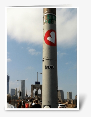 Heart On The Brooklyn Bridge Greeting Card - Control Tower