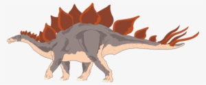 This Free Clipart Png Design Of Red And Gray Stegosaurus