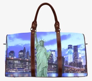 Brooklyn Bridge And The Statue Of Liberty , New York - Poster: Zigi's Brooklyn Bridge And Manhattan Skyline