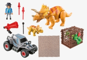 Enemy Quad With Triceratops / Playmobil / Dinosaur - Playmobil 9434