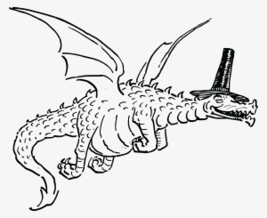Free Clipart Of A Black And White Dragon - Dragon