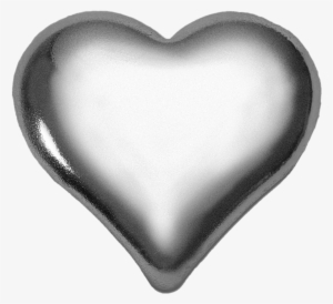 3d Heart Silver Metal Metallic Love - Silver