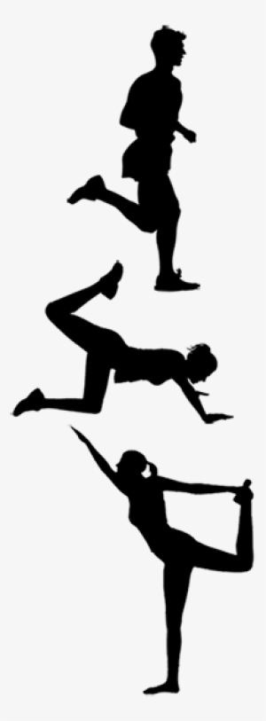 A Monochrome Graphic Representation Of Three Athletes - Balance Exercise Png
