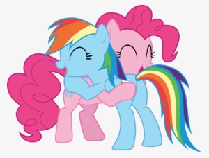 Pinkie Pie And Hugging By Cloudyglow On - Pinkie Pie Hugging Rainbow Dash