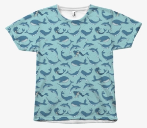 Blue Whale Mermaid Shirt All Over T-shirt - Mermaid Beach, Queensland