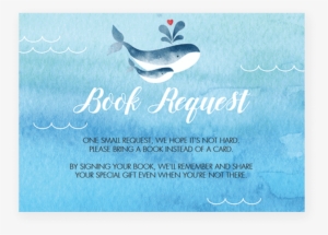 Blue Whale Baby Book Request Card By Littlesizzle - Blue Whale