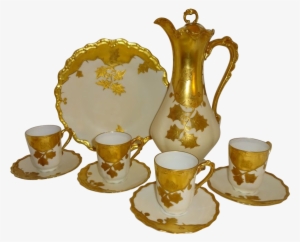 French Limoges France Vintage Chocolate Set Coco Pot - Cup