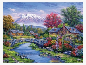 Castles By The River - World's Most Beautiful Jigsaw Puzzle - Cabins Beside