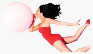 Persondemi Lovato Blowing Up A Balloon - Photograph