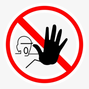 Do Not Enter Sign With Hand Graphic, Sku - Halt Symbol