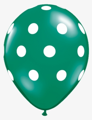 11" Jewel Emerald Green Polka Dot Balloon - Red Polka Dot Balloon