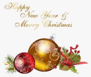 Happy New Year And Merry Christmas - Ball Ornament Christmas Png