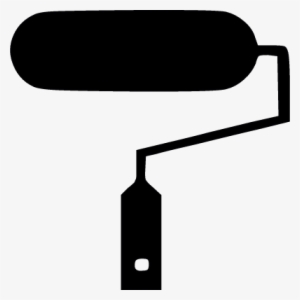 Paint Roller Silhouette Vector - Painting Roller White Logo