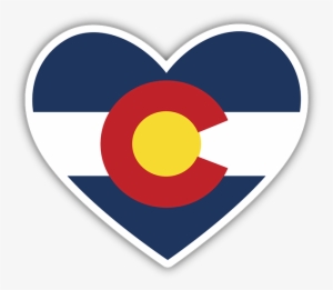 Colorado Flag Heart Sticker - Colorado Flag