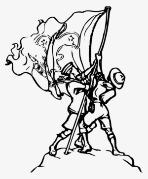 B P Boy Scout Flag Raising - Baden Powell Drawing Scouts