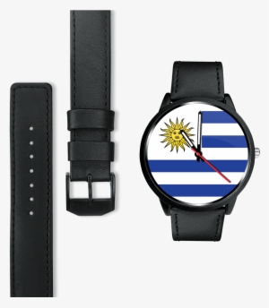 Men / Black Leather Uruguay Watch 'pride' - Watch