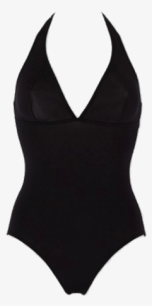 Black Swimming Suit Low Clevage - Trajes De Baño Png