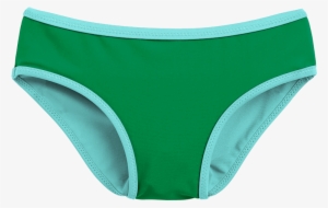 Child Wearing The Reversible Swim Bottom In Kids Size - Femilet Delhi Bikini Grøn